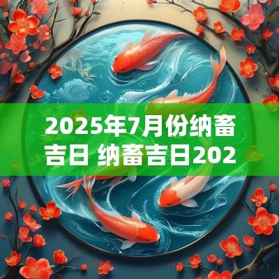 2025年7月份纳畜吉日 纳畜吉日2025年9月