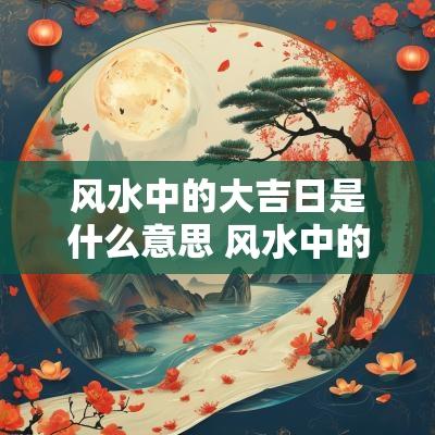 风水中的大吉日是什么意思 风水中的大地什么意思