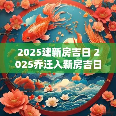 2025建新房吉日 2025乔迁入新房吉日查询