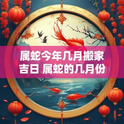 属蛇今年几月搬家吉日 属蛇的几月份搬家好