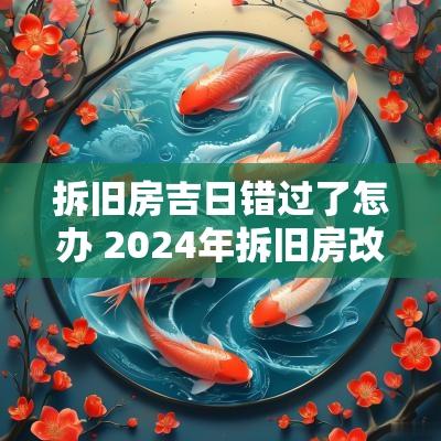 拆旧房吉日错过了怎办 2025年拆旧房改造吉日查询