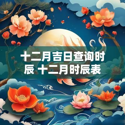 十二月吉日查询时辰 十二月时辰表