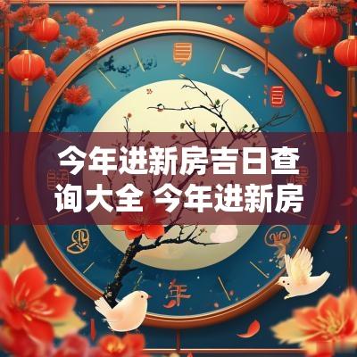 今年进新房吉日查询大全 今年进新房的黄道吉日