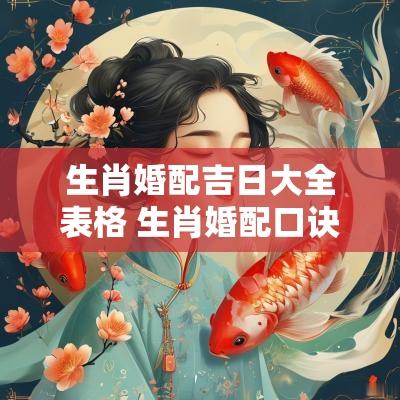 生肖婚配吉日大全表格 生肖婚配口诀表