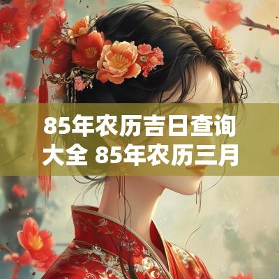 85年农历吉日查询大全 85年农历三月