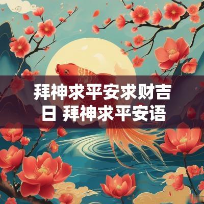 拜神求平安求财吉日 拜神求平安语