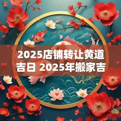 2025店铺转让黄道吉日 2025年搬家吉日查询黄道吉日