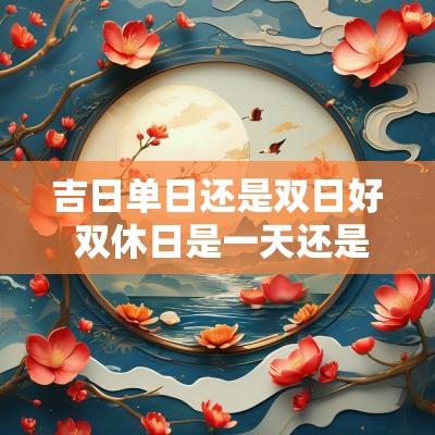 吉日单日还是双日好 双休日是一天还是两天