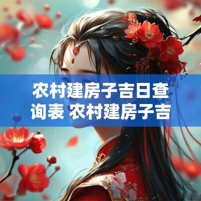 农村建房子吉日查询表 农村建房子吉日查询表大全