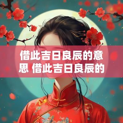 借此吉日良辰的意思 借此吉日良辰的意思解释