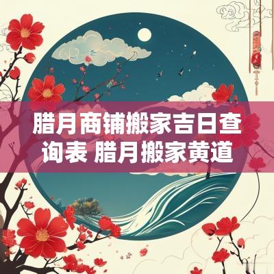 腊月商铺搬家吉日查询表 腊月搬家黄道吉日2025