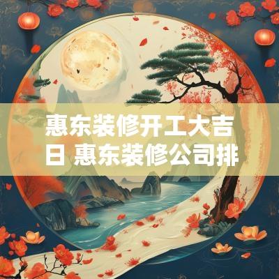 惠东装修开工大吉日 惠东装修公司排名