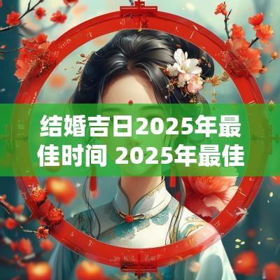 结婚吉日2025年最佳时间 2025年最佳结婚吉日一览表