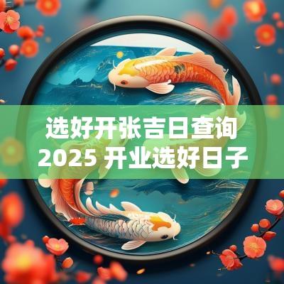 选好开张吉日查询2025 开业选好日子吉日查询