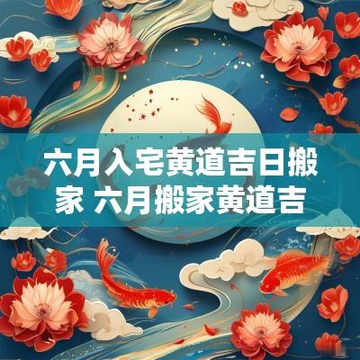六月入宅黄道吉日搬家 六月搬家黄道吉日