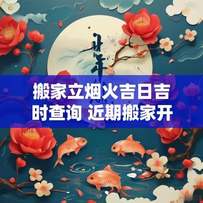 搬家立烟火吉日吉时查询 近期搬家开火黄道吉日查询