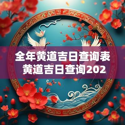 全年黄道吉日查询表 黄道吉日查询2025下载