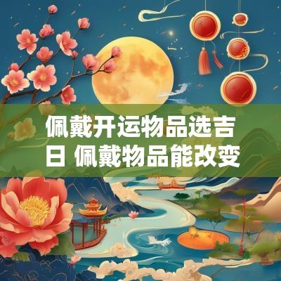 佩戴开运物品选吉日 佩戴物品能改变运气吗