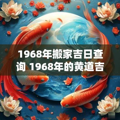 1968年搬家吉日查询 1968年的黄道吉日