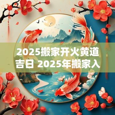 2025搬家开火黄道吉日 2025年搬家入宅开火黄道吉日