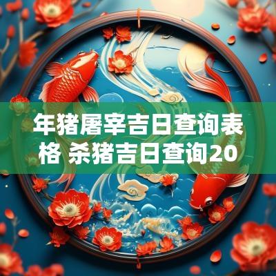 年猪屠宰吉日查询表格 杀猪吉日查询2025年