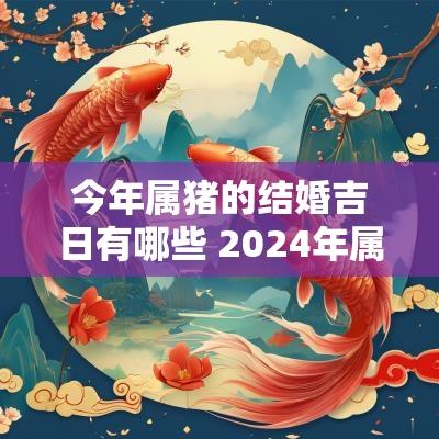 今年属猪的结婚吉日有哪些 2025年属猪结婚吉日