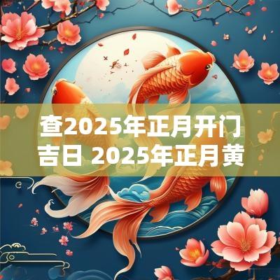 查2025年正月开门吉日 2025年正月黄道吉日