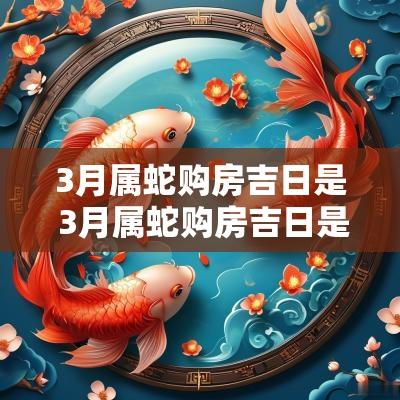 3月属蛇购房吉日是 3月属蛇购房吉日是哪天