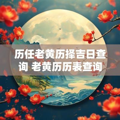 历任老黄历择吉日查询 老黄历历表查询