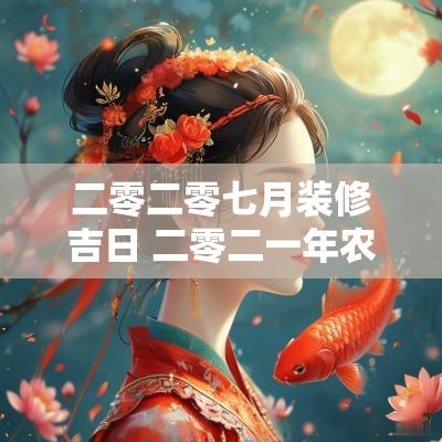 二零二零七月装修吉日 二零二一年农历七月装修