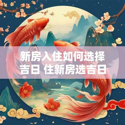 新房入住如何选择吉日 住新房选吉日2025年