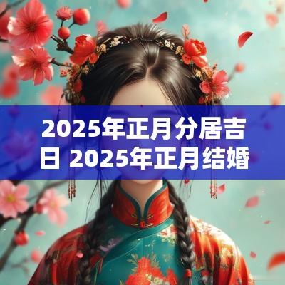 2025年正月分居吉日 2025年正月结婚黄道吉日
