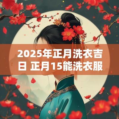 2025年正月洗衣吉日 正月15能洗衣服吗