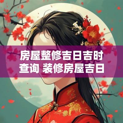 房屋整修吉日吉时查询 装修房屋吉日吉时黄历查询
