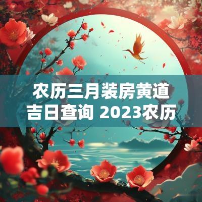 农历三月装房黄道吉日查询 2025农历三月装修的黄道吉日