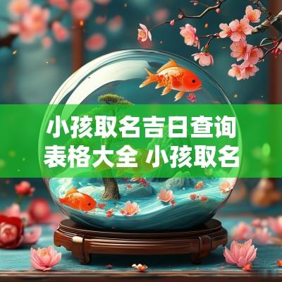 小孩取名吉日查询表格大全 小孩取名查询