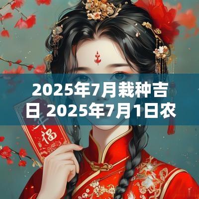 2025年7月栽种吉日 2025年7月1日农历是多少