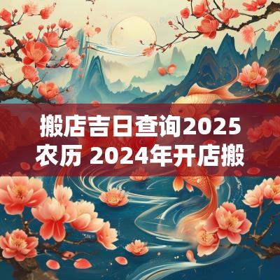 搬店吉日查询2025农历 2025年开店搬家吉日查询