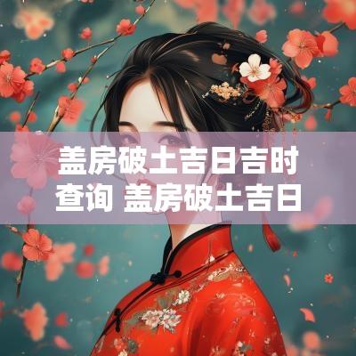 盖房破土吉日吉时查询 盖房破土吉日吉时查询表