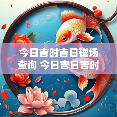 今日吉时吉日磁场查询 今日吉日吉时辰查询