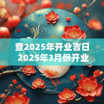 查2025年开业吉日 2025年3月份开业吉日