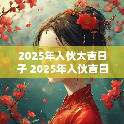 2025年入伙大吉日子 2025年入伙吉日