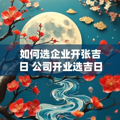 如何选企业开张吉日 公司开业选吉日