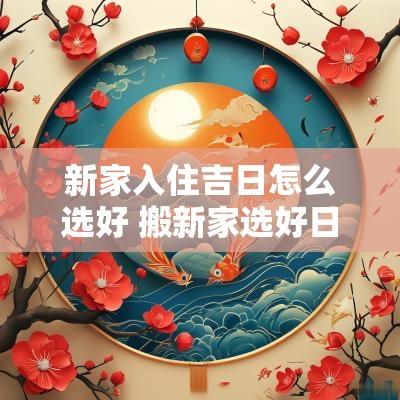 新家入住吉日怎么选好 搬新家选好日子可以先入住吗