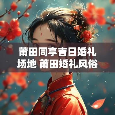 莆田同享吉日婚礼场地 莆田婚礼风俗