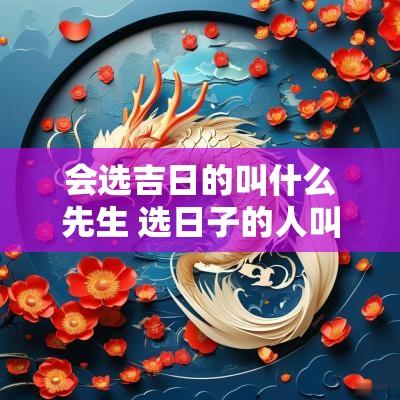 会选吉日的叫什么先生 选日子的人叫什么