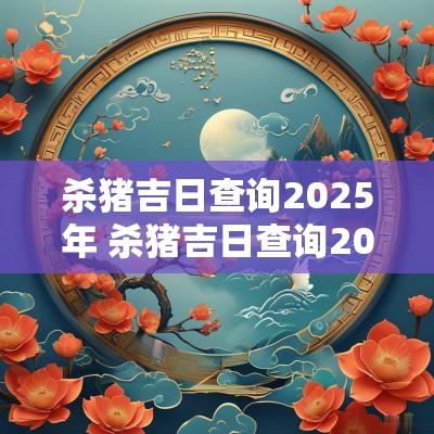 杀猪吉日查询2025年 杀猪吉日查询2025年