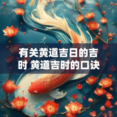 有关黄道吉日的吉时 黄道吉时的口诀