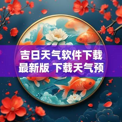 吉日天气软件下载最新版 下载天气预报2025年最新版本安装