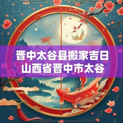 晋中太谷县搬家吉日 山西省晋中市太谷县